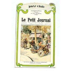 Vintage Jazz Club Le Petit Journal Die Cut Menu Saint Michel Paris France RARE